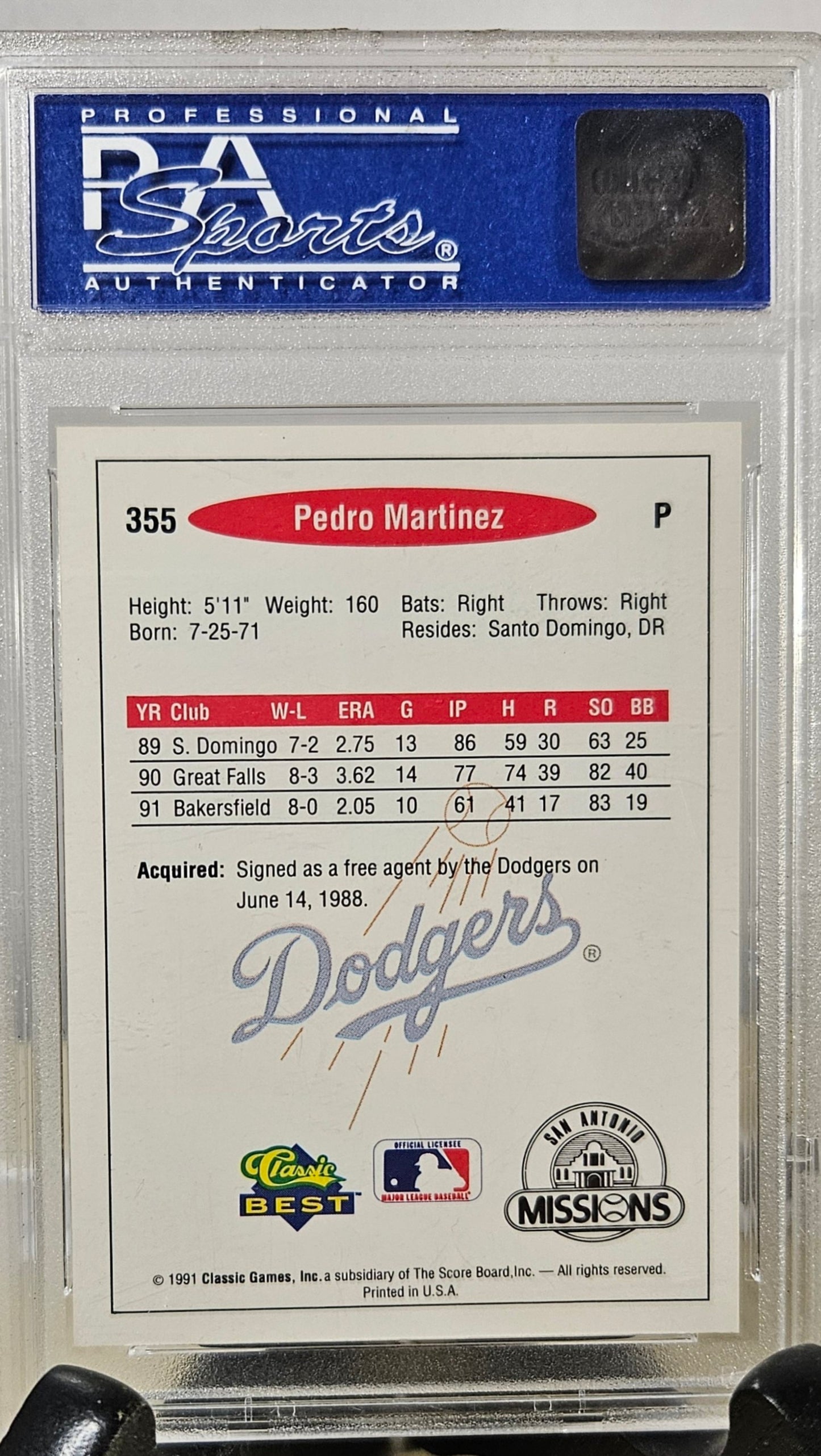 1991 Classic Best 355 Pedro Martinez