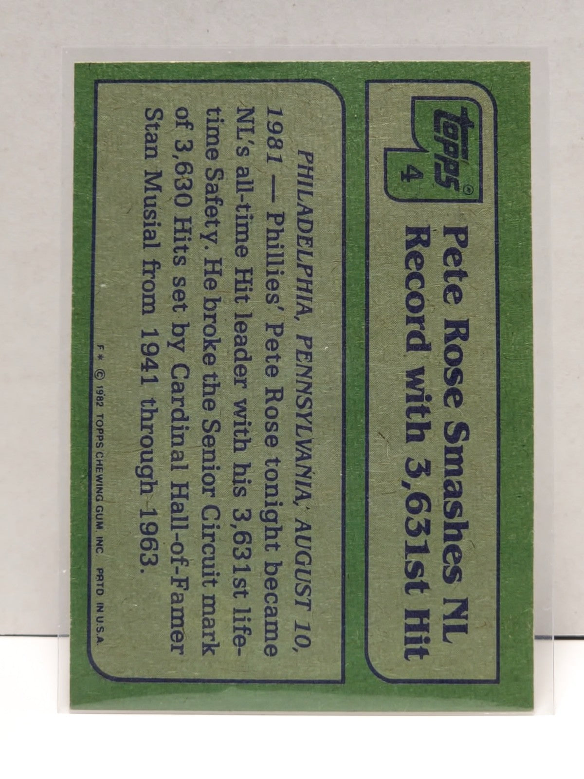 1982 Topps - 1981 Highlight Pete Rose #4 2