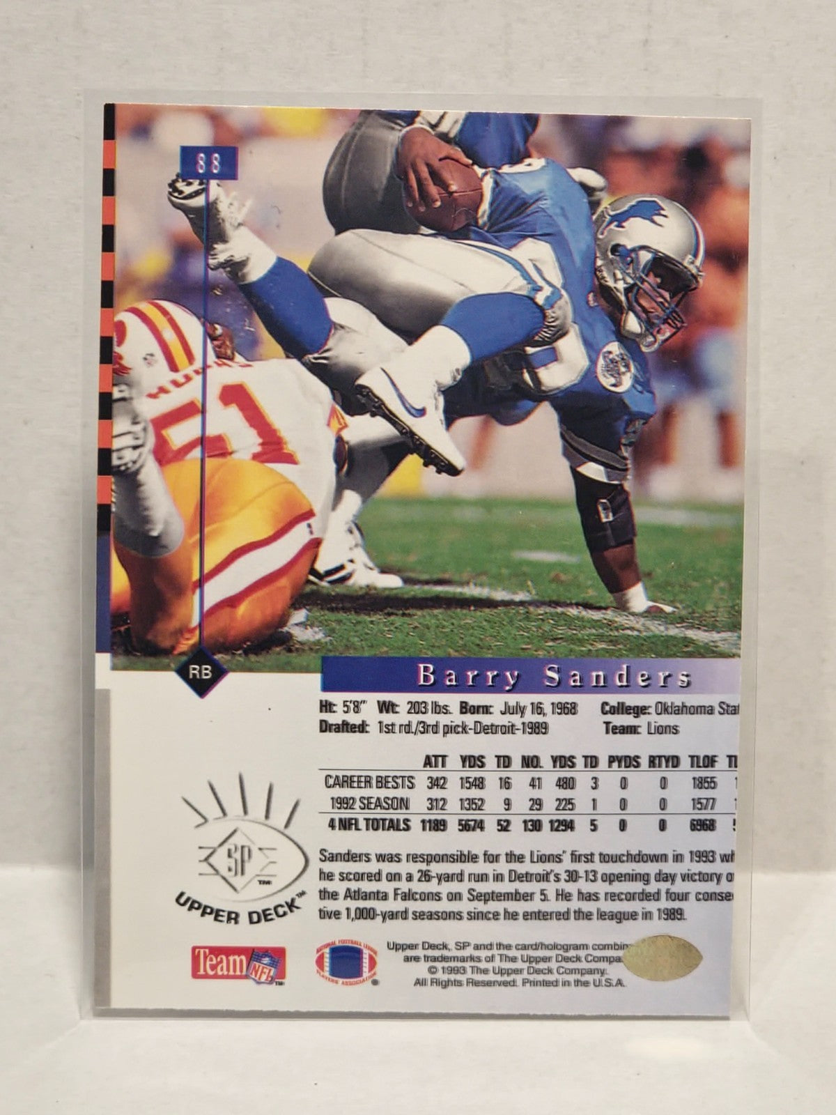 1993 Upper Deck SP - Barry Sanders #88 2