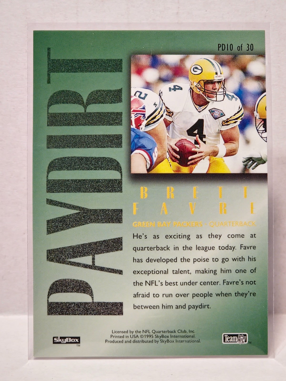 1995 Skybox Premium - Paydirt Brett Favre #PD10 Gold 2