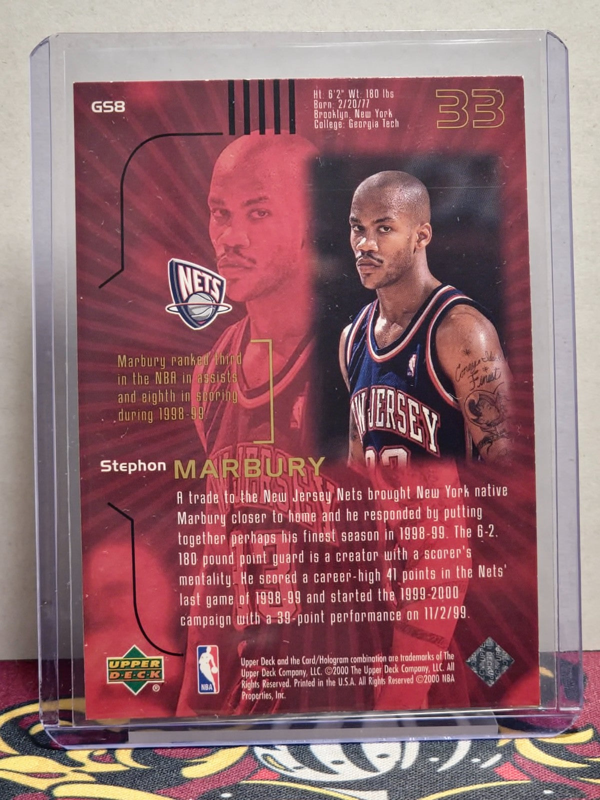 1999-00 Upper Deck Gold Strike Reserve Stephon Marbury GS8 2