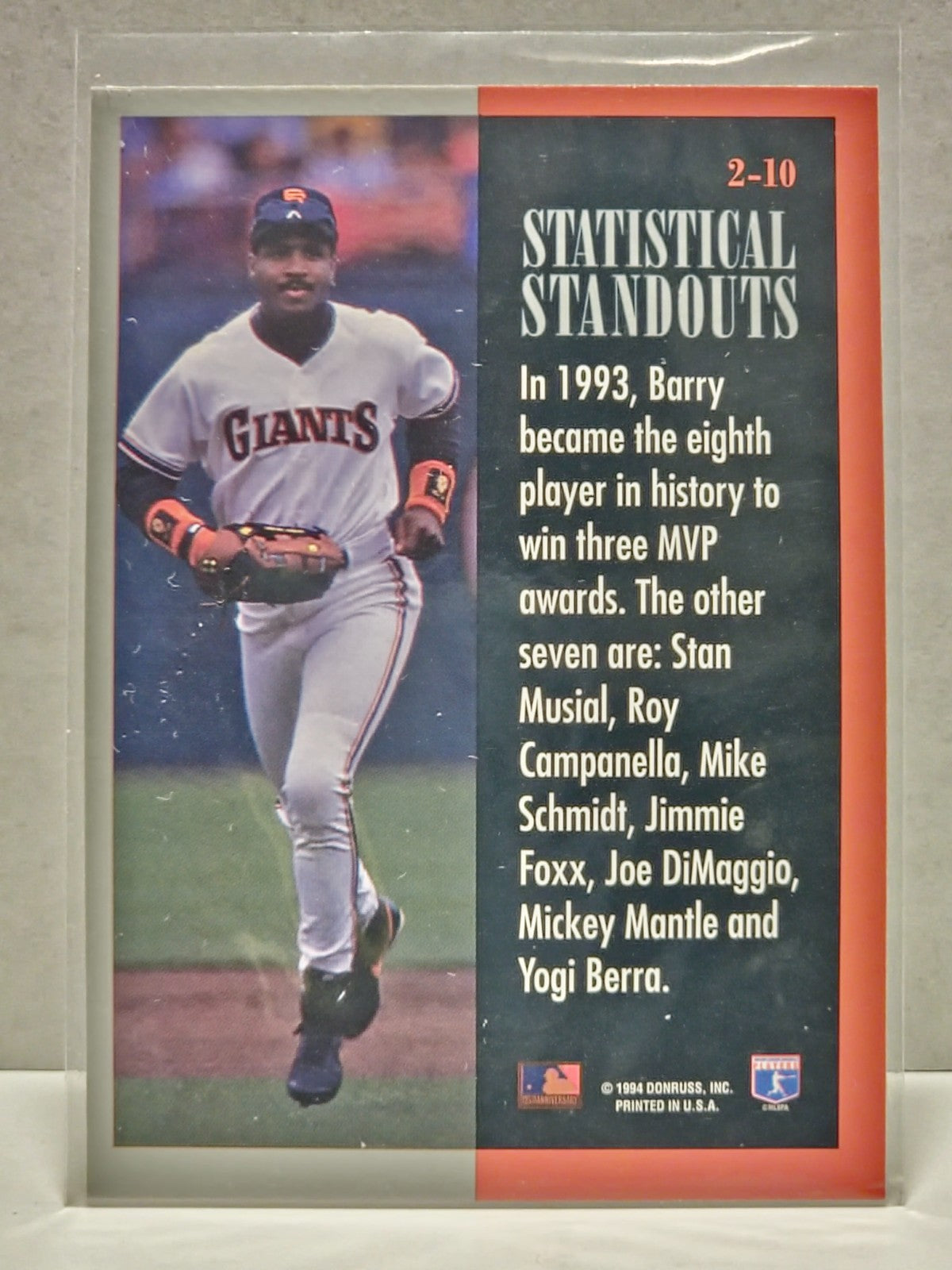 1994 Leaf #2 Barry Bonds Statistical Standouts 2