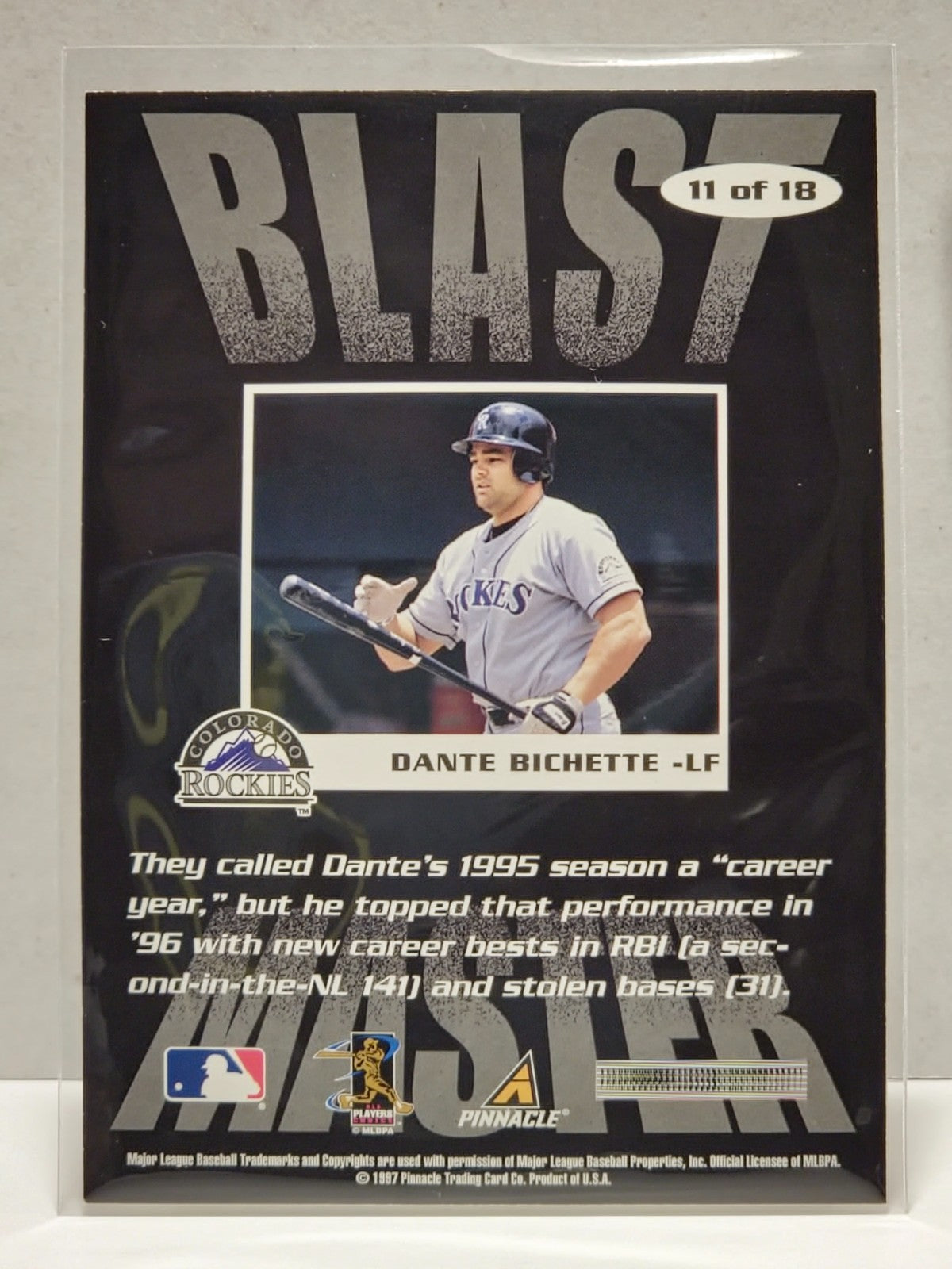 1997 Score Blast Master Dante Bichette #11 2
