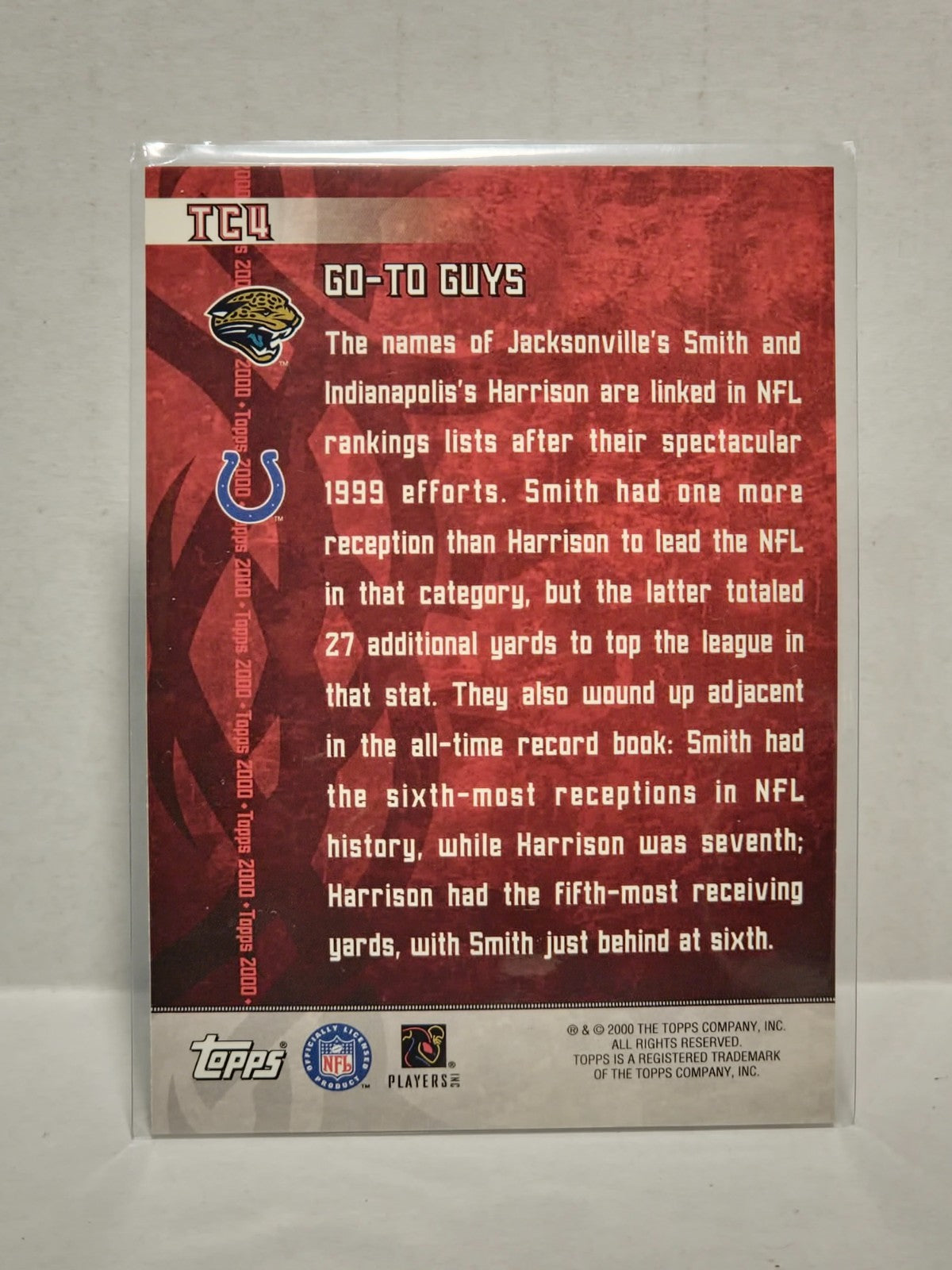 2000 Topps Combos Marvin Harrison Jimmy Smith #TC4 HOF 2