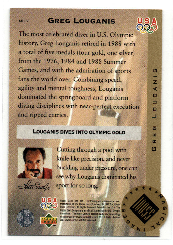 1996 Upper Deck Olympicard - Magical Images Greg Louganis #MI17 (RC) 2