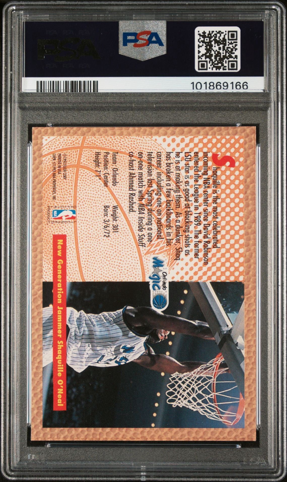 1992 Fleer #298 TONY'S PIZZA Shaquille O'Neal 2 card Lot