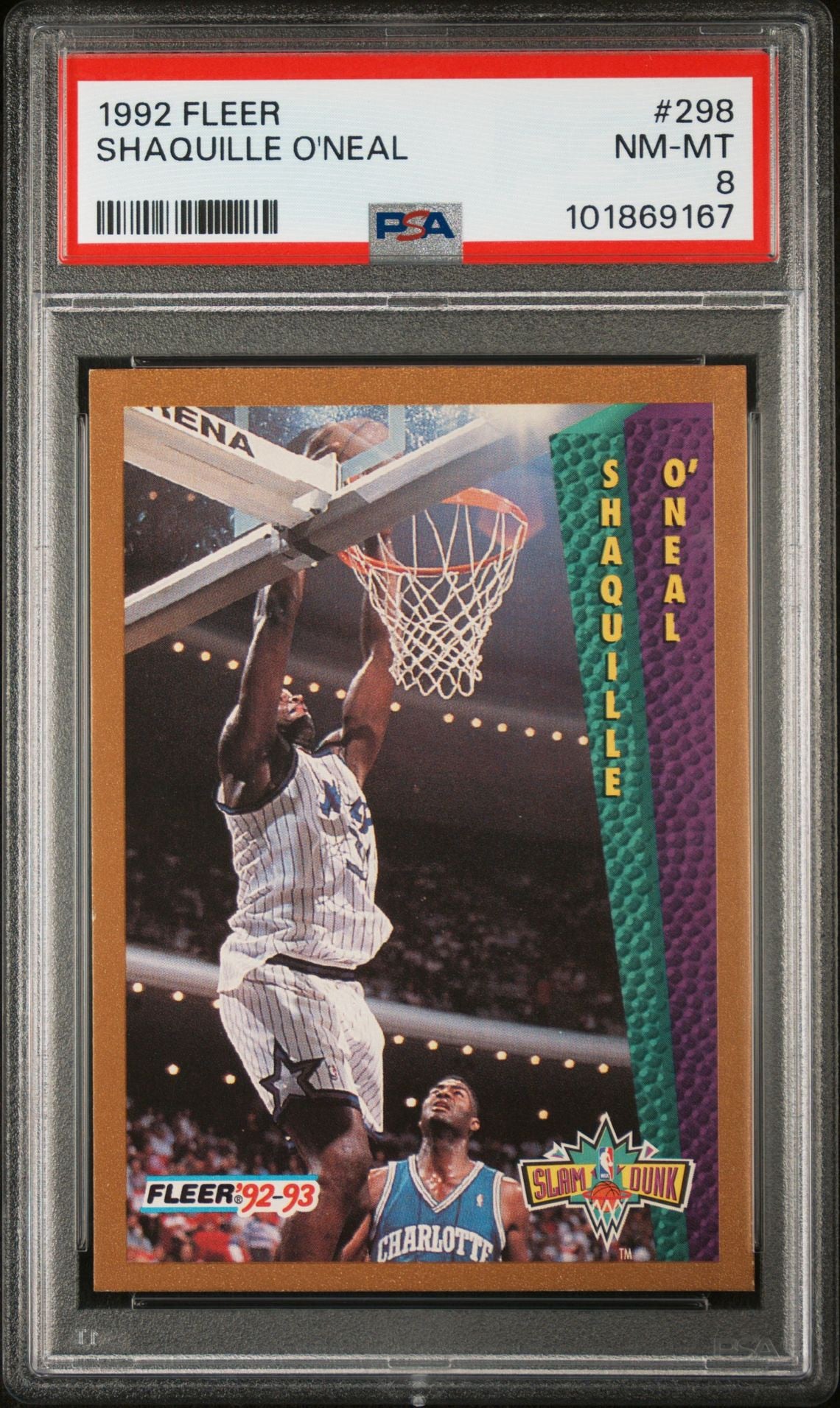 1992 Fleer #298 TONY'S PIZZA Shaquille O'Neal 2 card Lot