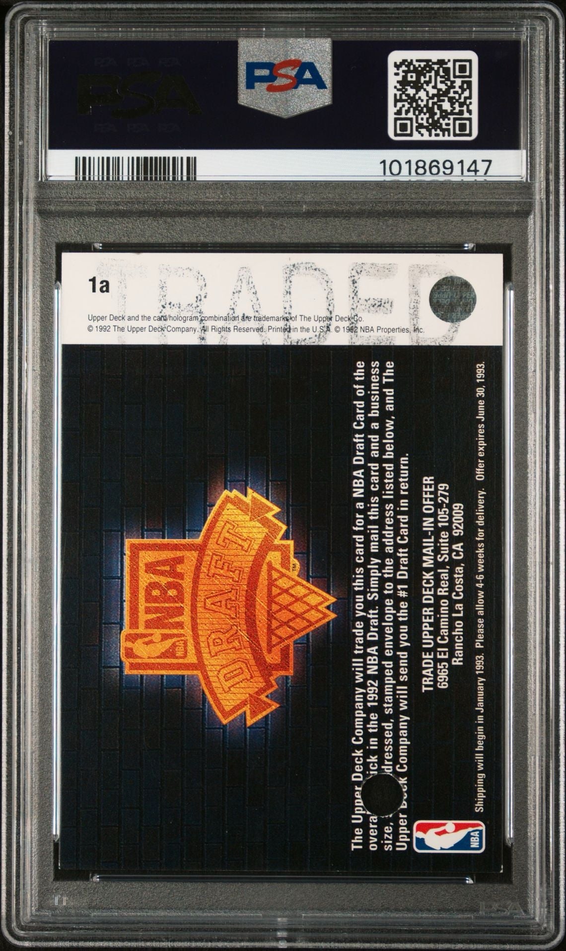 1992 Upper Deck #1 Shaquille O'Neal + Redemption 4 Card Lot