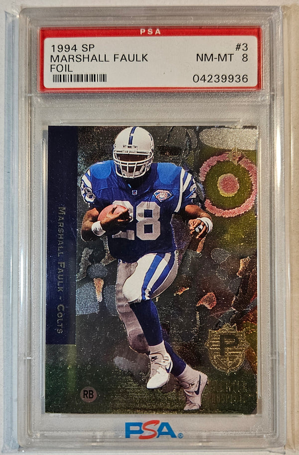 1994 Upper Deck SP Foil Marshall Faulk RC Rookie PSA 8 NM-MT Card #3