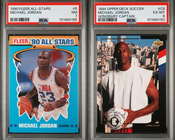 1994 Upper Deck Soccer World Cup Captain Michael Jordan C6 & 1990 Fleer Insert