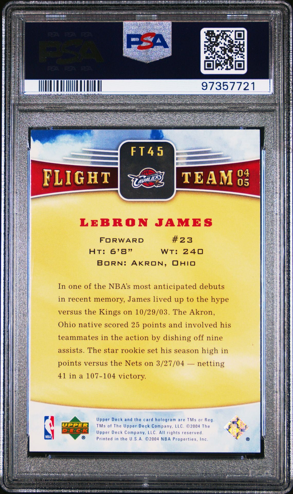 2004-05 Upper Deck Flight Team Michael Jordan & LeBron JAMES