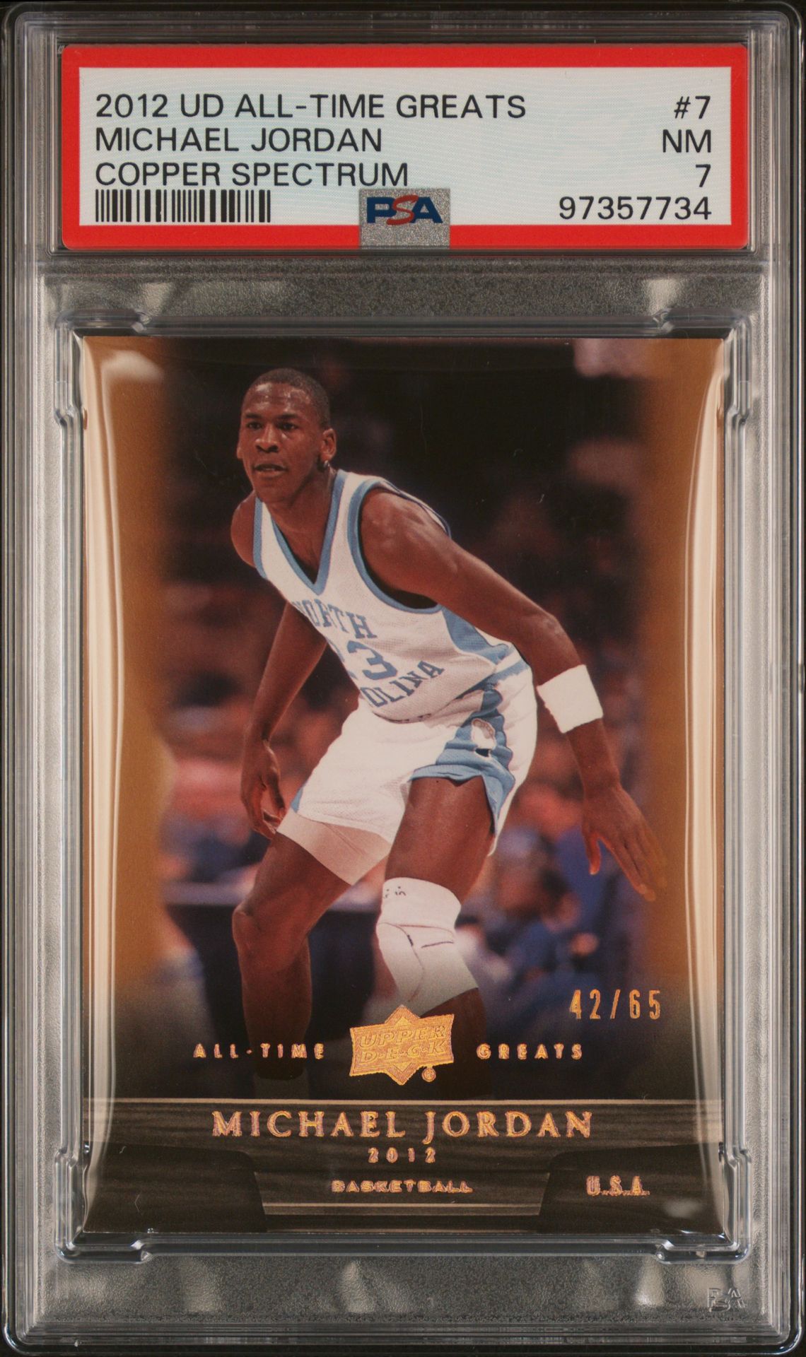 2012 Upper Deck UD All-Time Greats Copper Spectrum /65 Michael Jordan