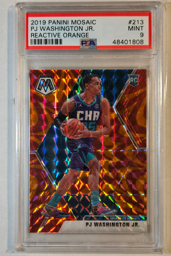 2019-20 Mosaic  PJ Washington Jr  REACTIVE ORANGE #213 RC Hornets Rookie PSA 9