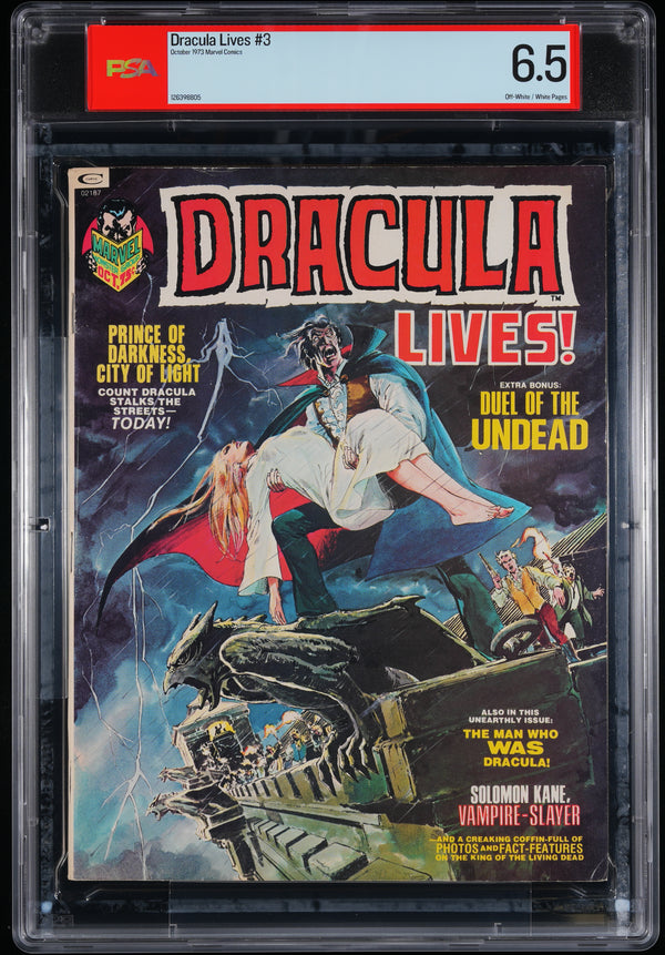 DRACULA LIVES #3 ADAMS 1973 Brother Voodoo SATANA SON OF SATAN Previews PSA 6.5