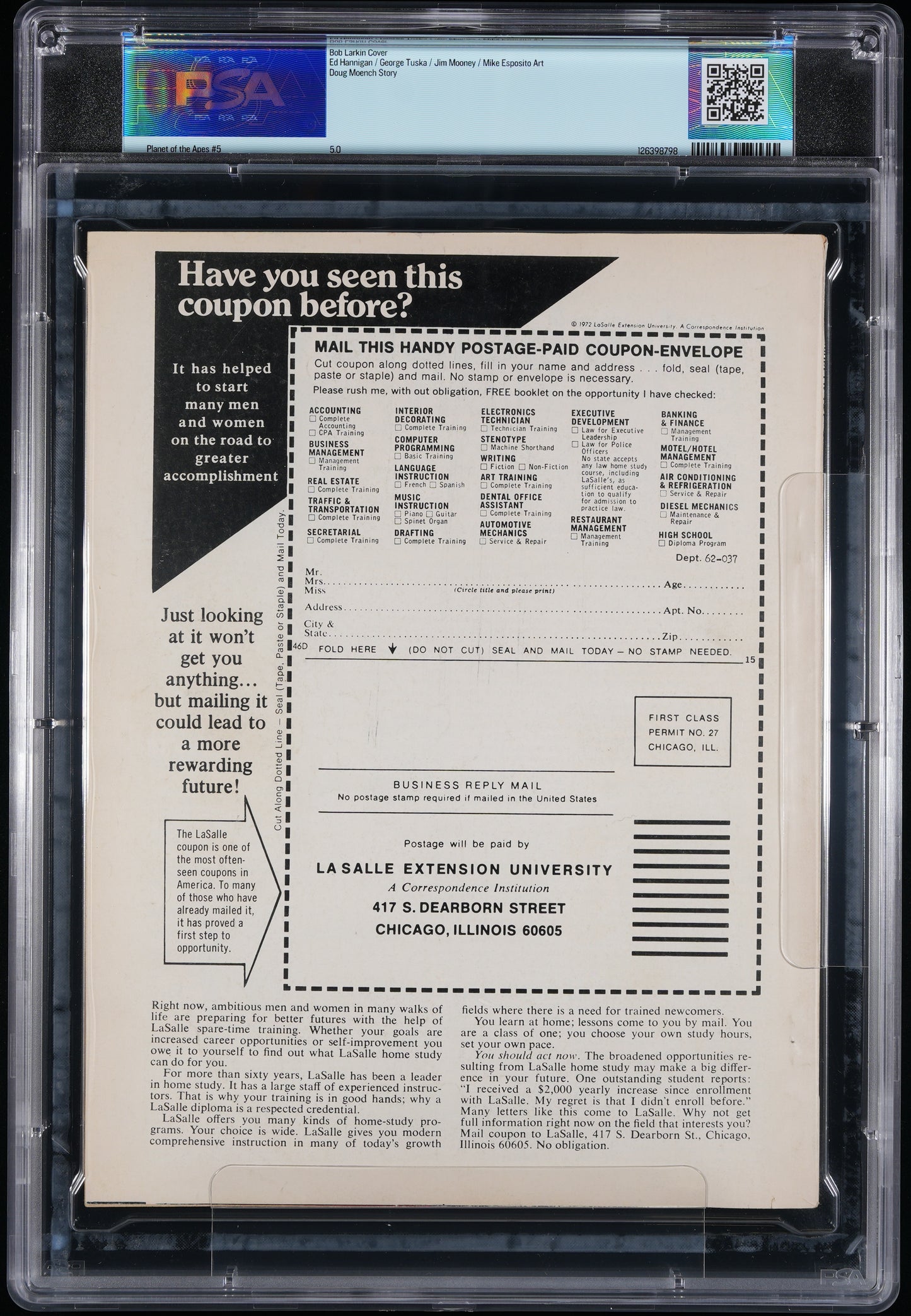 Planet of the Apes #5 1975 Curtis Marvel Comics Magazine PSA 5