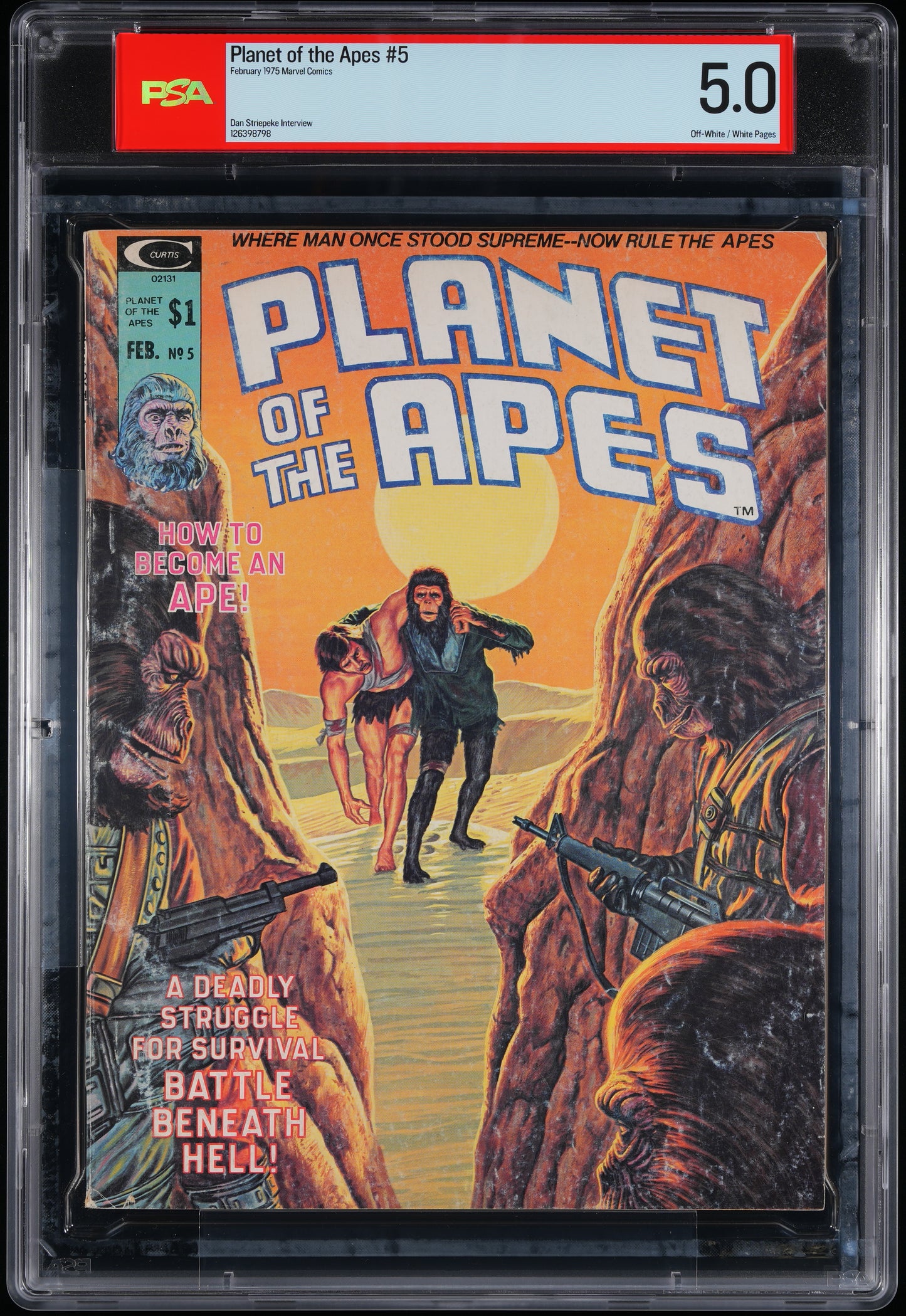 Planet of the Apes #5 1975 Curtis Marvel Comics Magazine PSA 5
