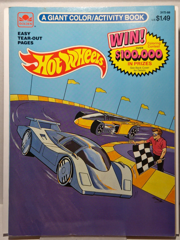 Hot Wheels A Giant Coloring Activity Book Golden Mattel 1988