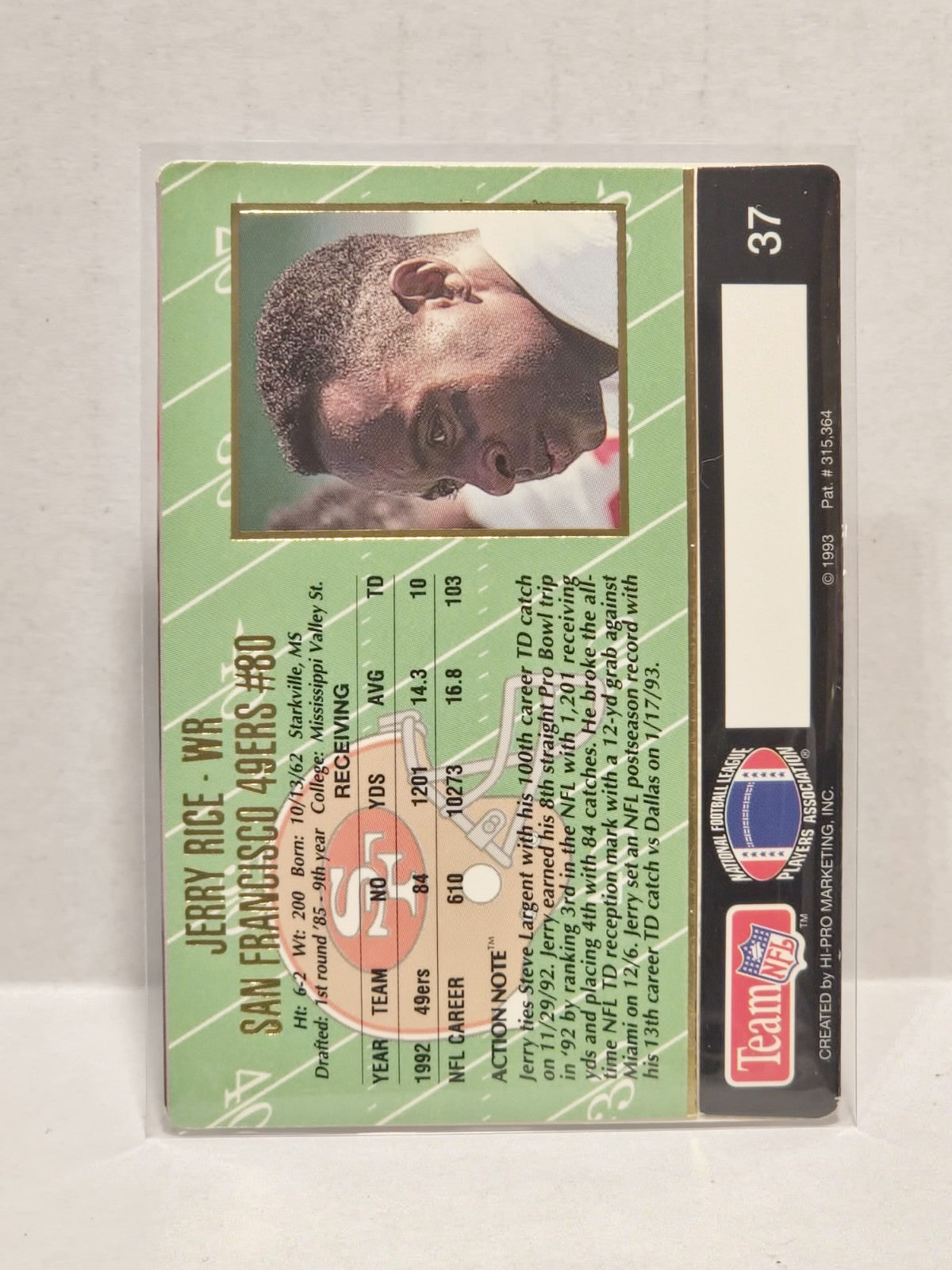 1993 Action Packed - Jerry Rice #37 2