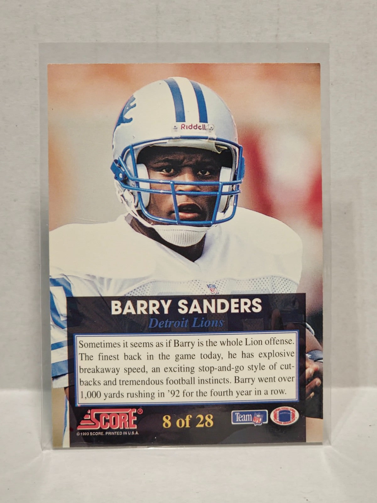 1993 Score Barry Sanders The Franchise #8 Lions HOF 2