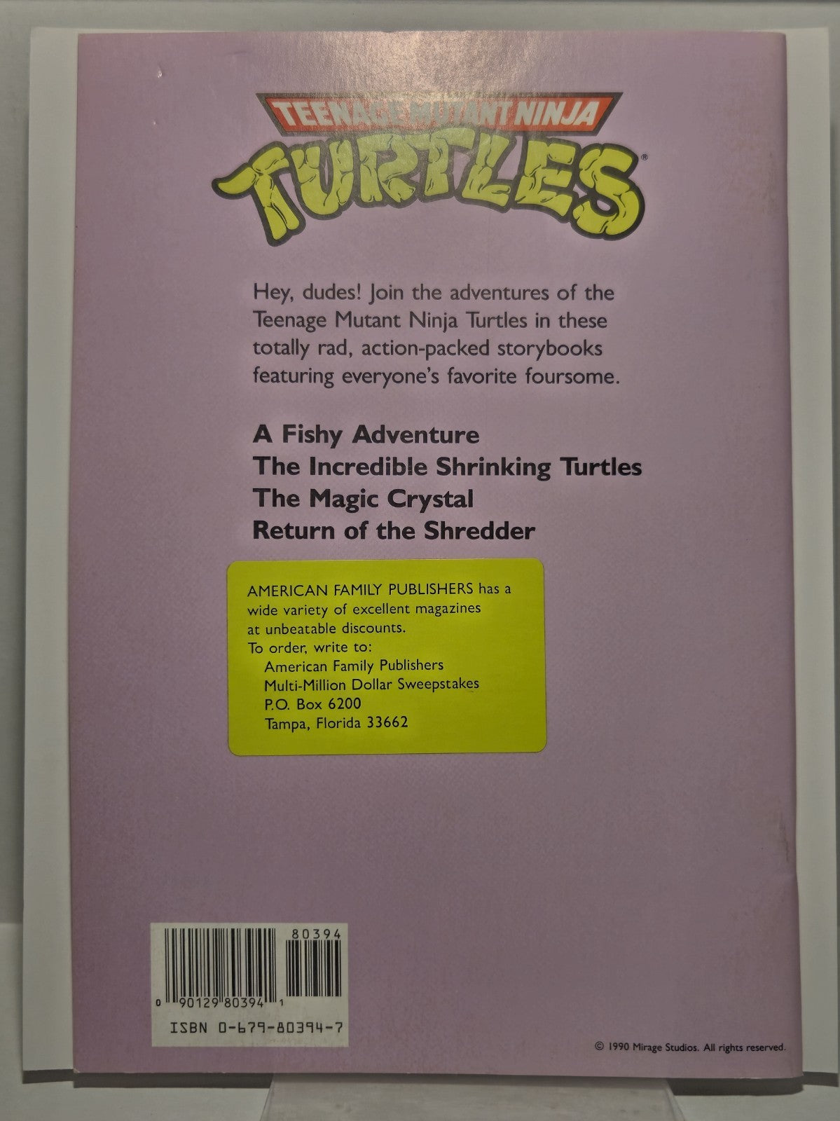 Teenage Mutant Ninja Turtles Storybook The Incredible Shrinking Turtles 2