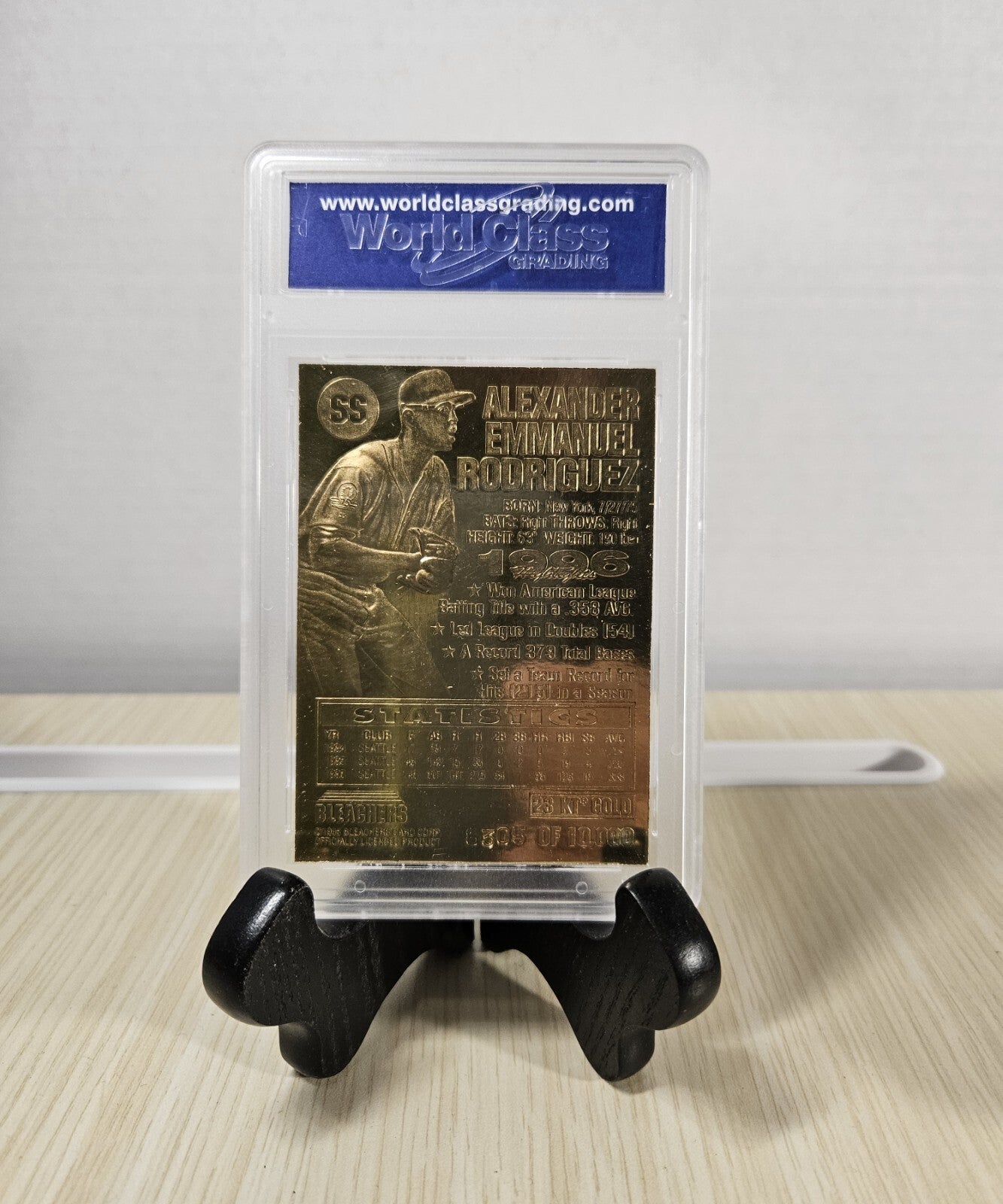 Alex Rodriguez 23 Karat Gold Foil Signature Card 1996 Mariners WCG GEM MT 10 3