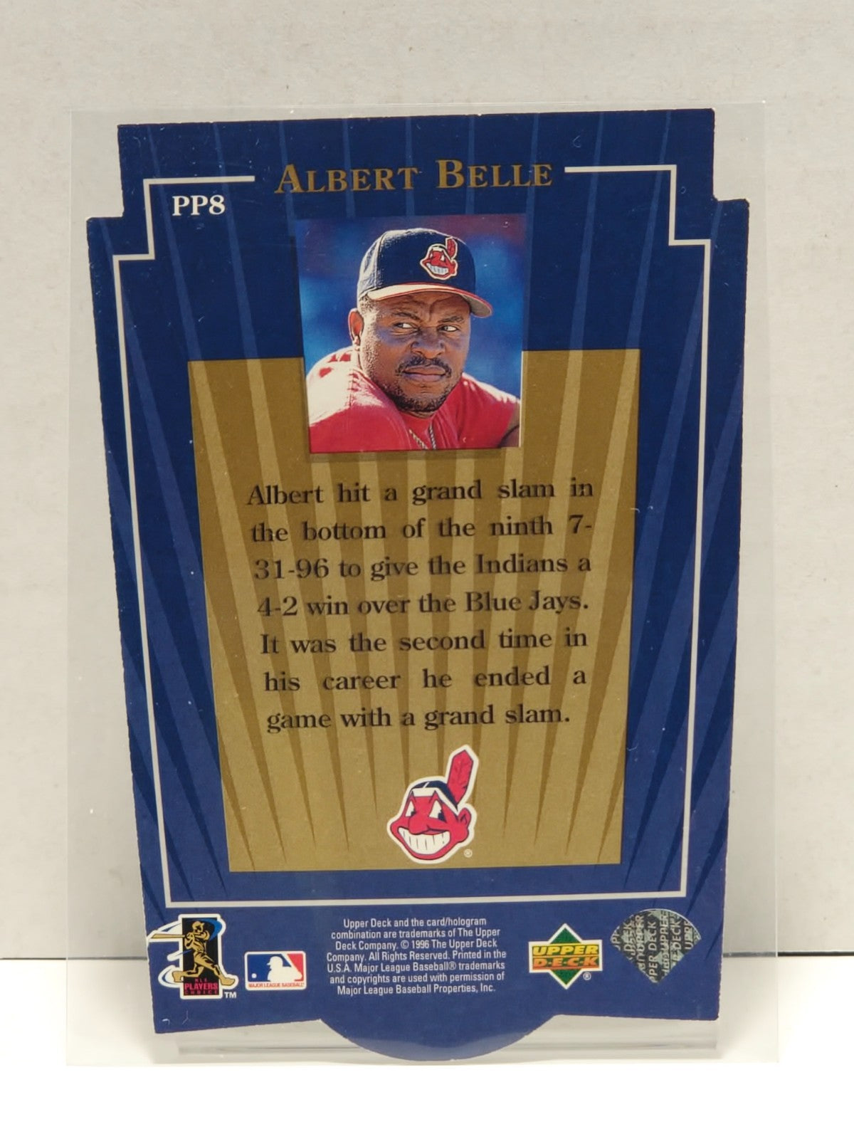 1996 Upper Deck Power Package Albert Belle Die Cut #PP8 Cleveland Indians 2