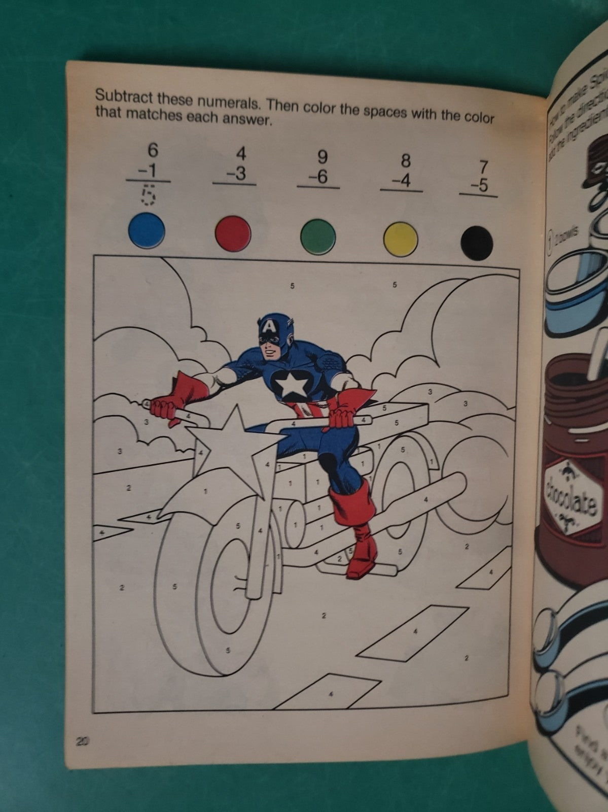 A Golden Everything Workbook CAPTAIN AMERICA 1980 Vintage Marvel  Superhero MCU 6