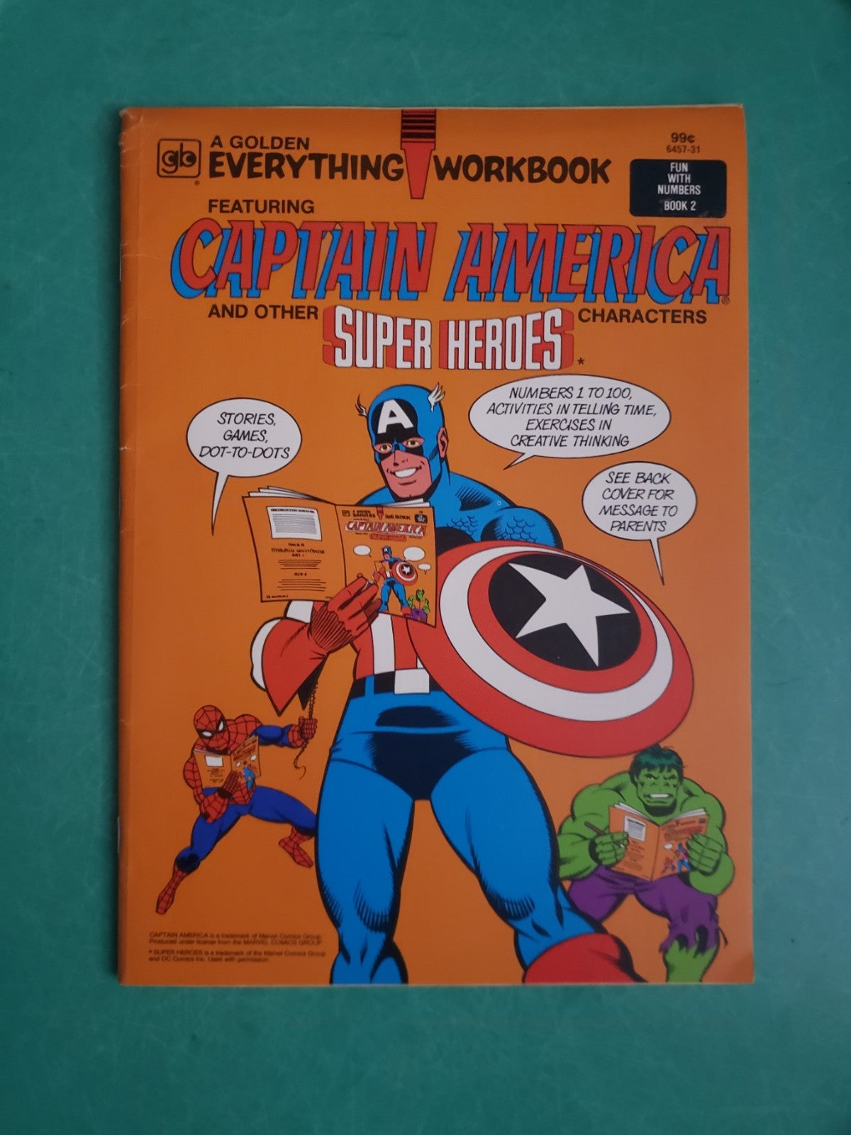 A Golden Everything Workbook CAPTAIN AMERICA 1980 Vintage Marvel  Superhero MCU 2