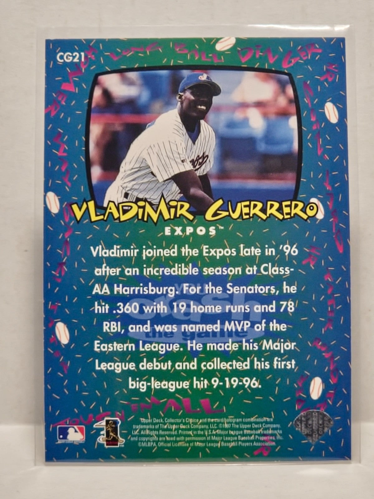 1997 Collector's Choice Crash the Game Exchange #CG21 Vladimir Guerrero Expos 2