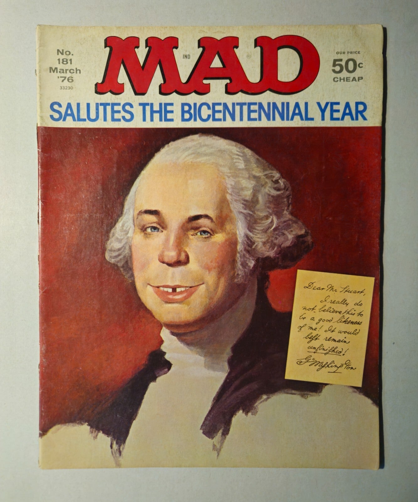 Vintage MAD Magazine #181 March 1976 Bi-Centenial George Washington Cover 1