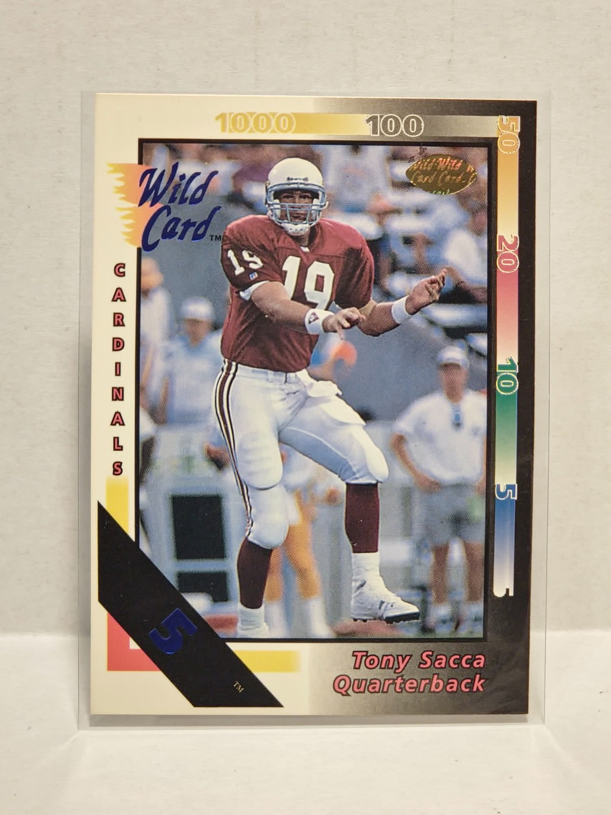 1992 Wild Card - Tony Sacca #402 5 Stripe (RC) 1