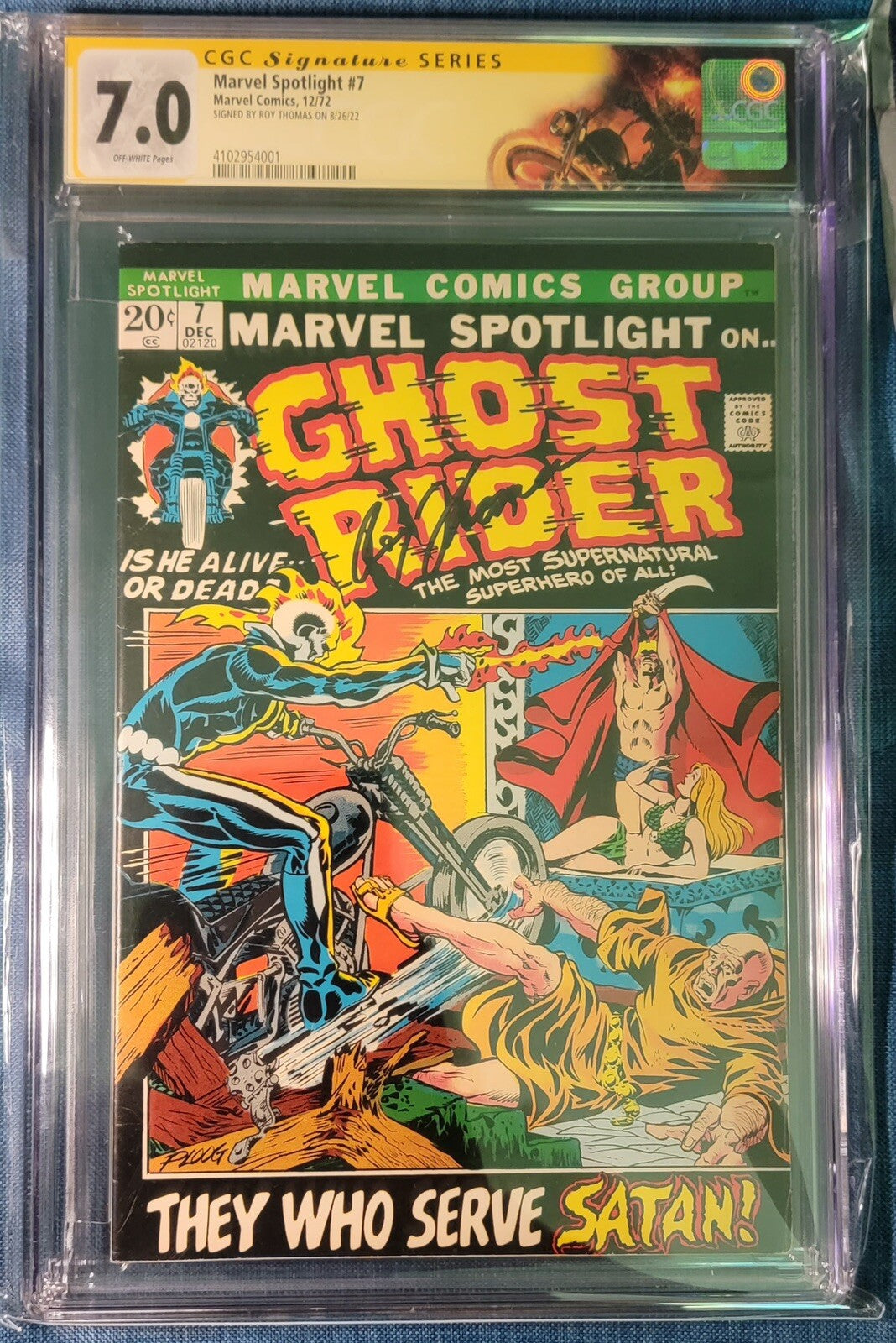 Marvel Spotlight #7 CGC Signature Series 7.0 3rd App GHOST RIDER Roy Thomas 1972 1