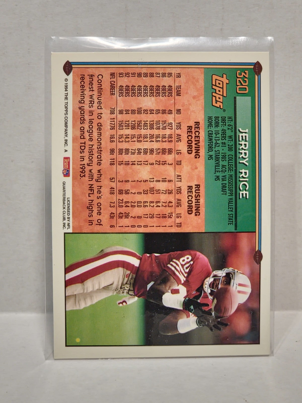 1994 Topps - Jerry Rice #320 2