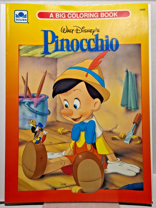 Walt Disney's Pinocchio - A Big Coloring Book - 1988 - Vintage Golden Uncolored