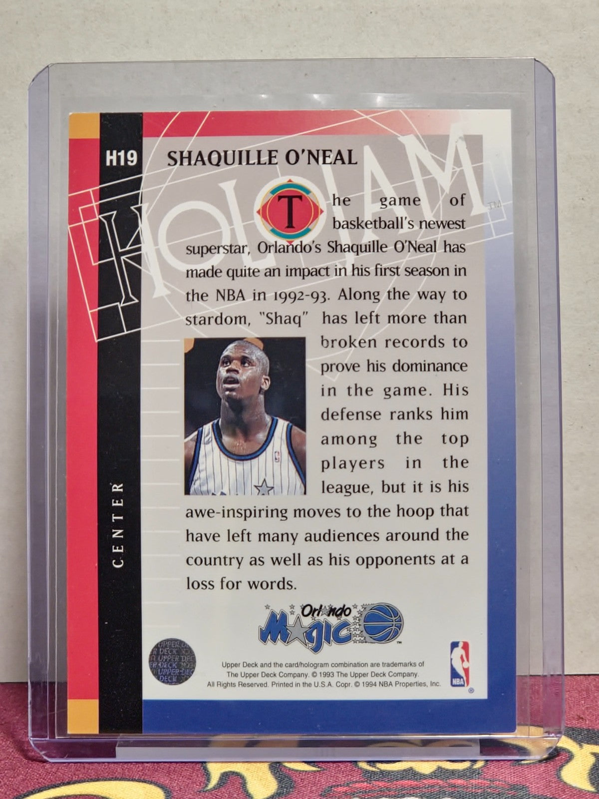 1993-94 Upper Deck - Box Set Holojam Shaquille O'Neal #H19 2