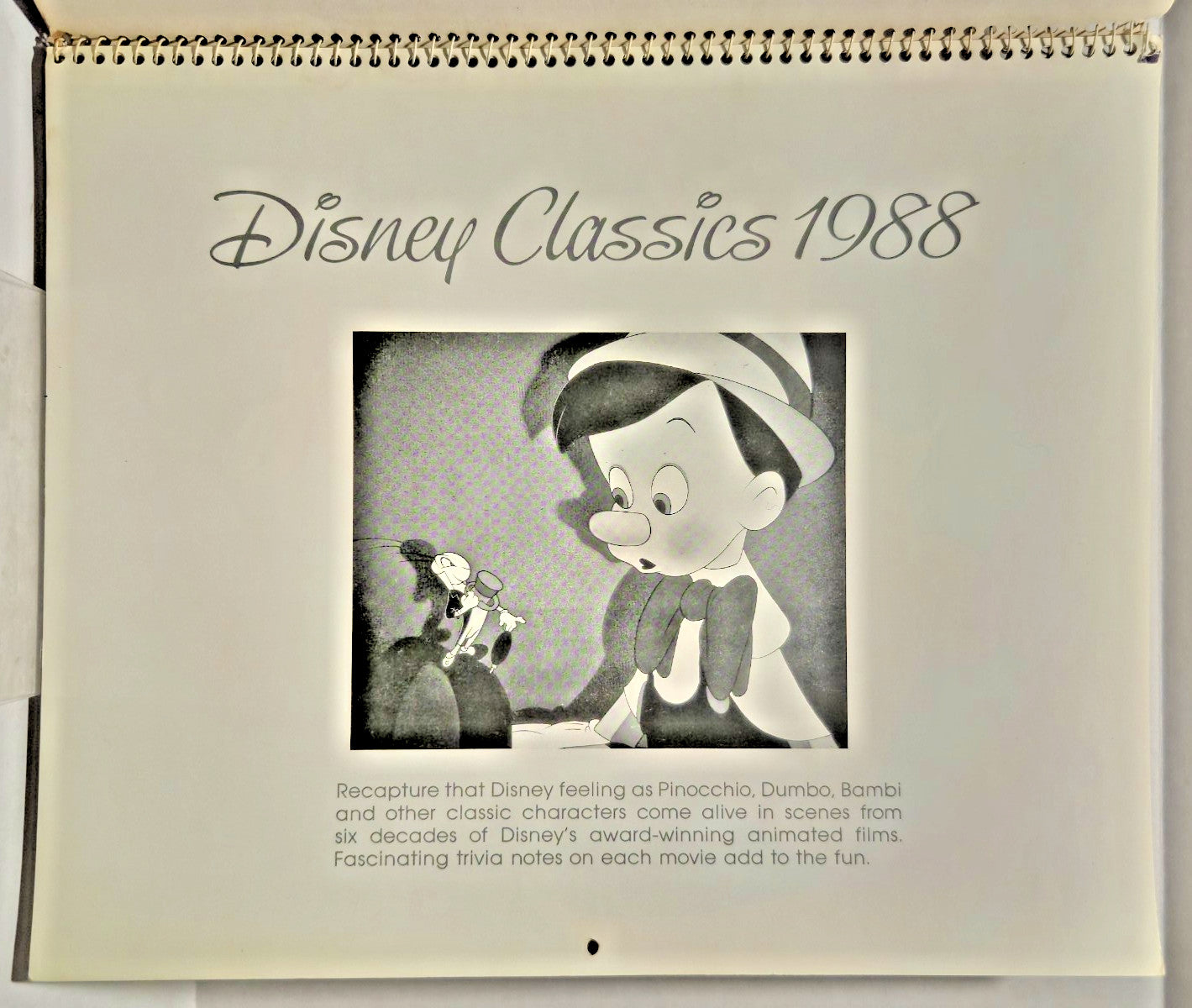 Disney Calendar 1988 Walt Disney Classics Colorful Prints Retro Leap Year 2044 2
