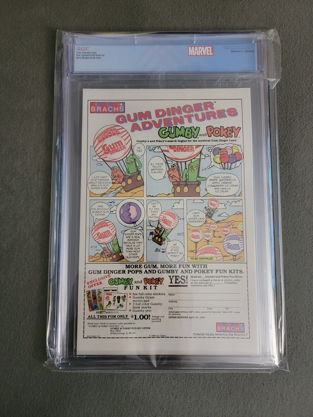 UNCANNY X-MEN #212 Wolverine vs Sabretooth 1986 Marvel CGC 9.4 WP Custom 2