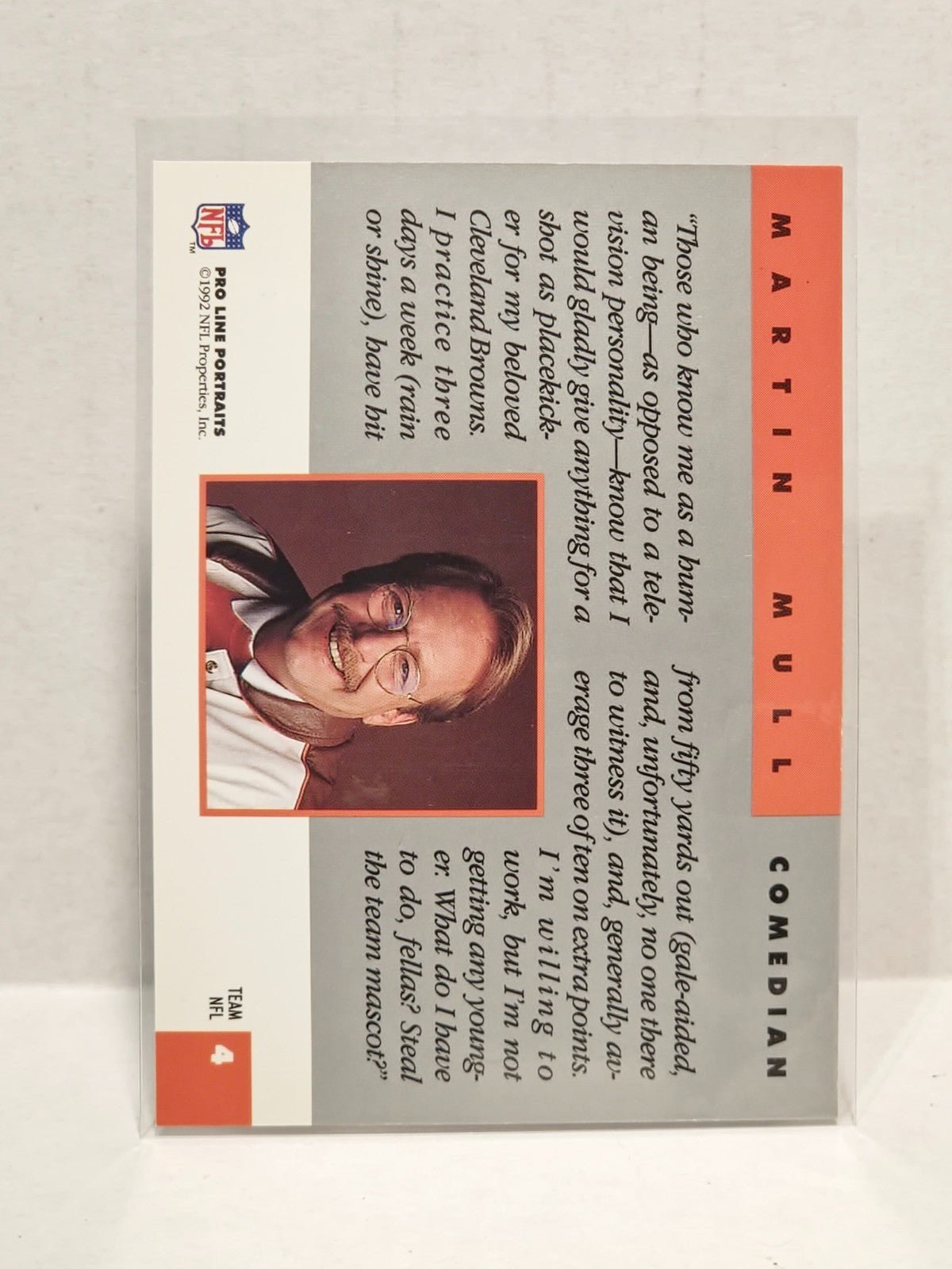 1992 Pro Line Portraits Team NFL Martin Mull #4 2