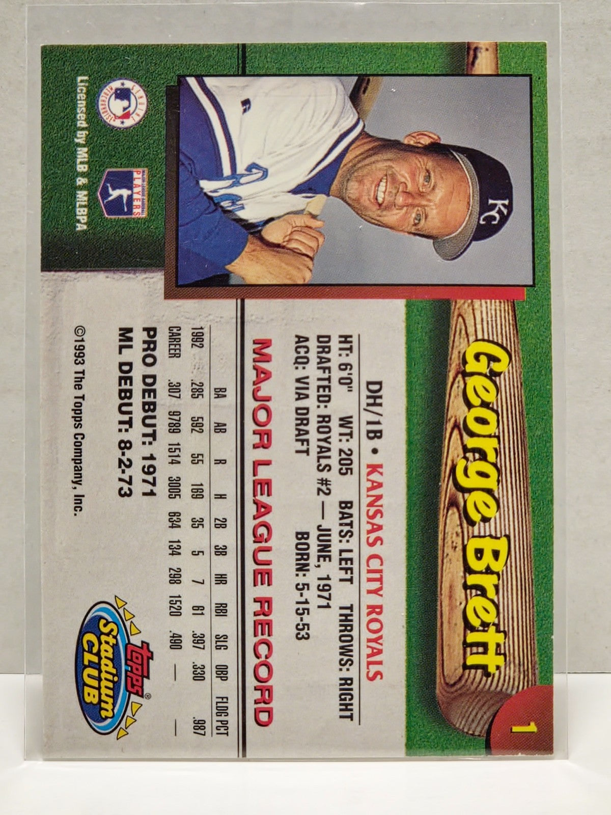 1993 Topps Stadium Club Teams Kansas City Royals George Brett #1 HOF 2