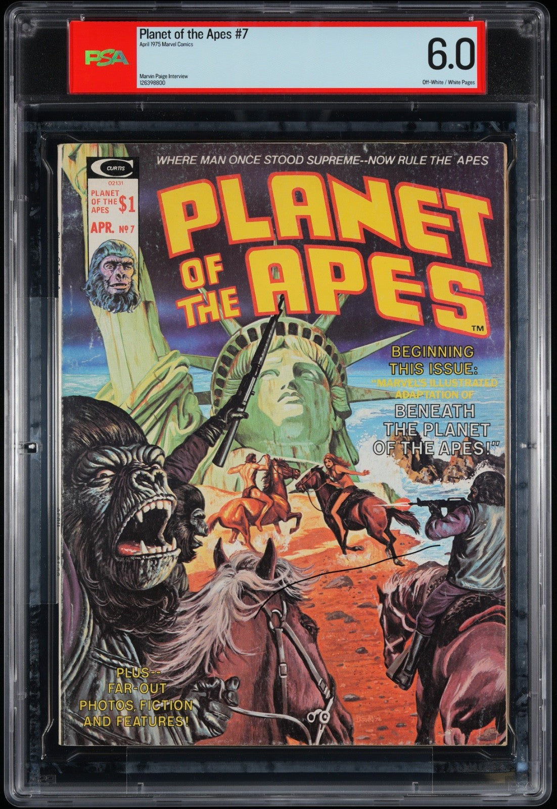 Planet Of the Apes #7 Marvel Curtis Magazine Classic Statue Of Liberty Cover 1