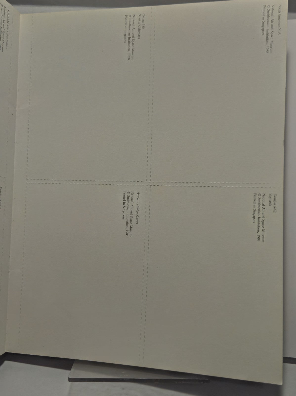 Vintage Smithsonian Institution National Airspace Museum Postcard Book 4