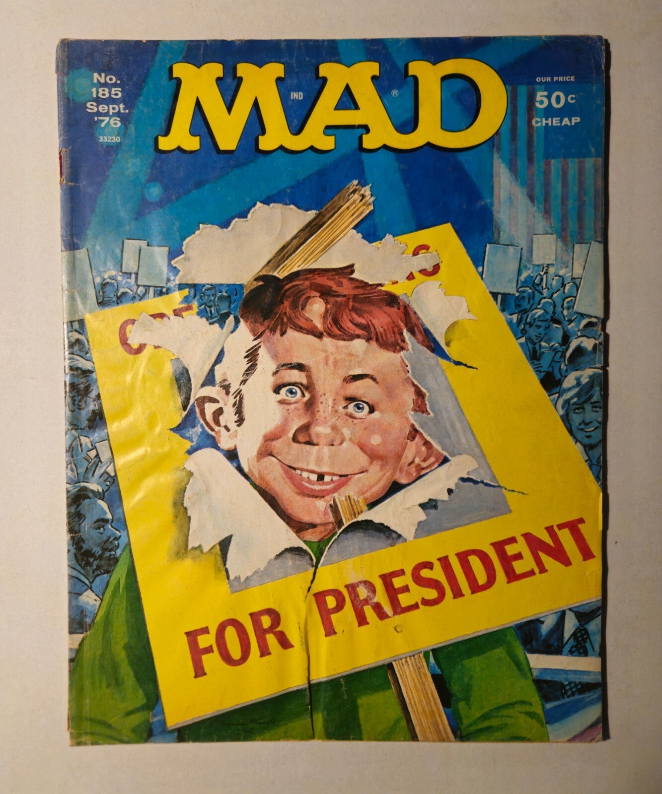 Vintage MAD Magazine #185 September 1976 For President Cover 1