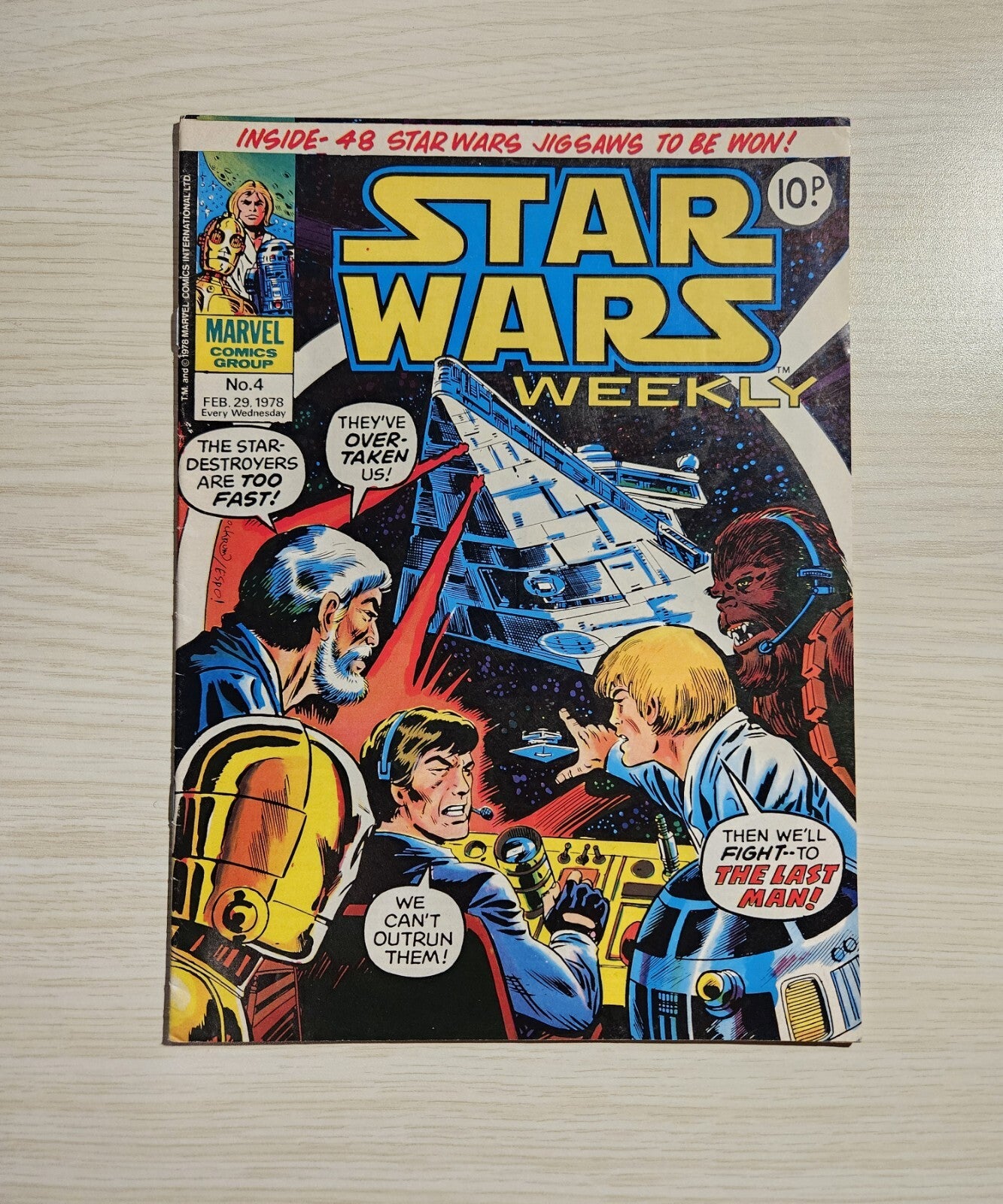 Star Wars Weekly Comic # 4 1978 UK Marvel Magazine Luke Skywalker Obi-Wan Kenobi 1