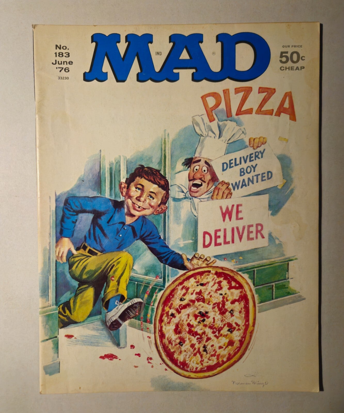 MAD Magazine #183 June 1976 Pizza Delivery Boy Wanted Cover 1