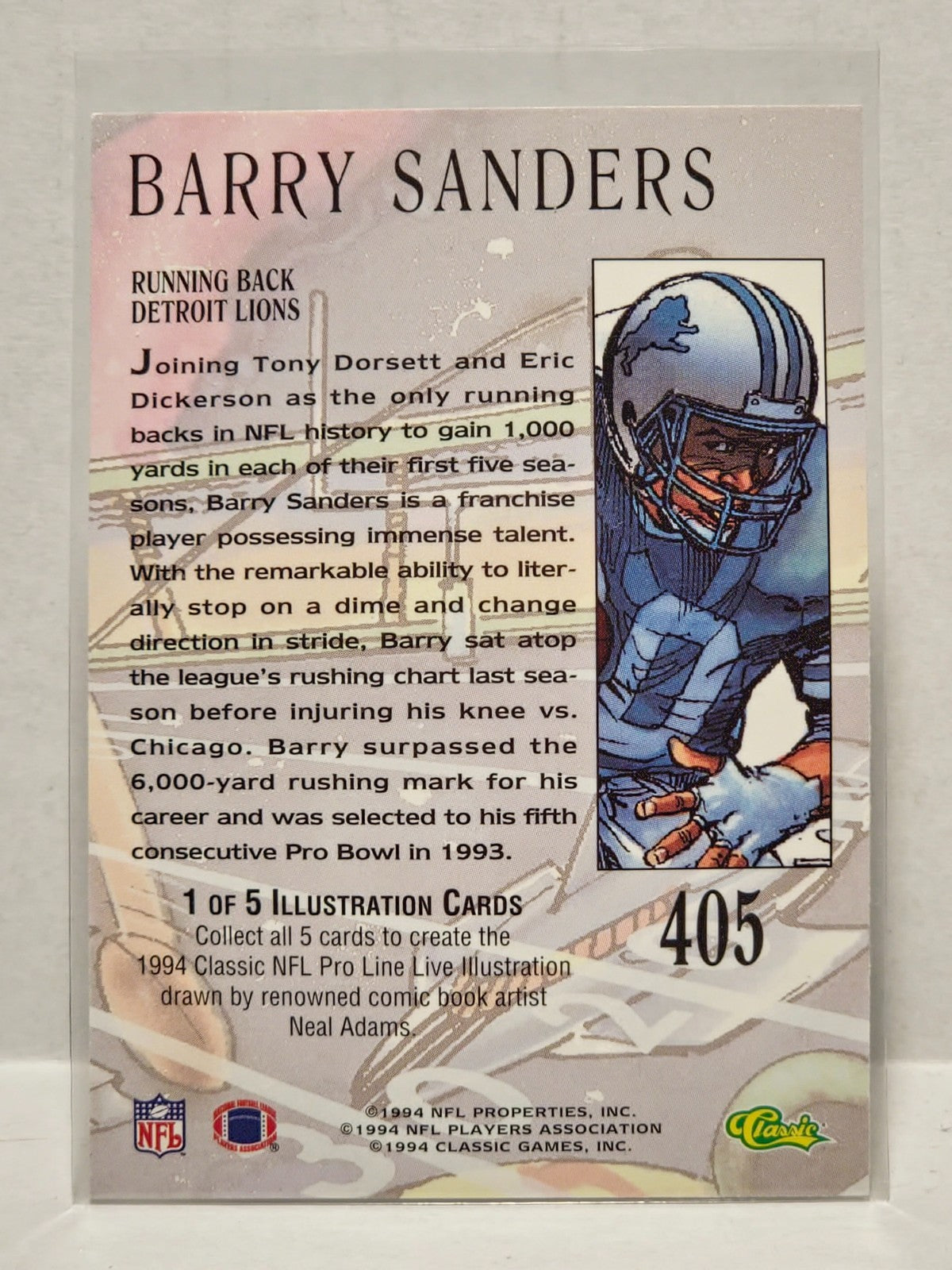 1994 Classic Pro Line Live - Barry Sanders #405 2