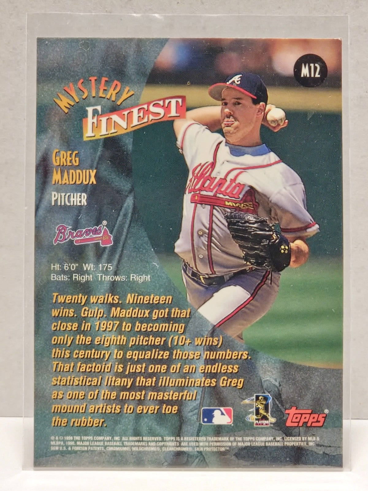 1998 Topps - Mystery Finest Greg Maddux #M12 2