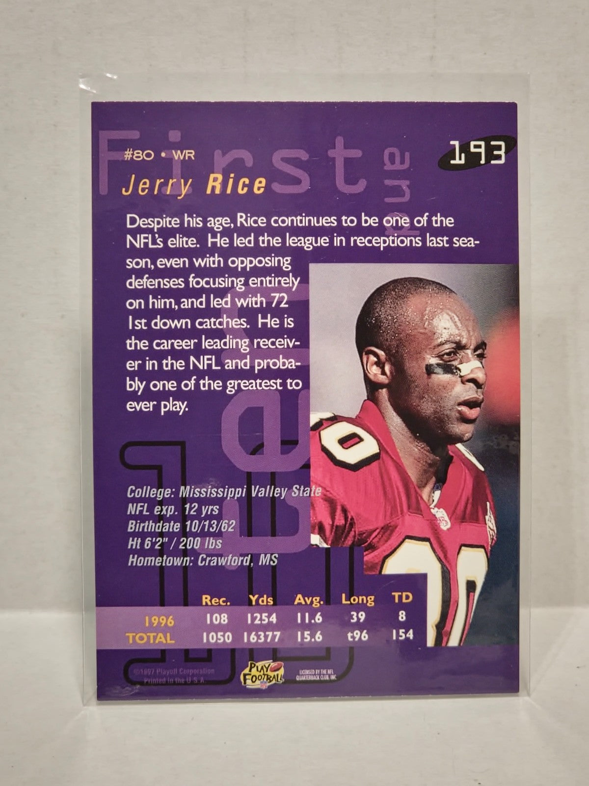 1997 Playoff First & Ten - Jerry Rice #193 2