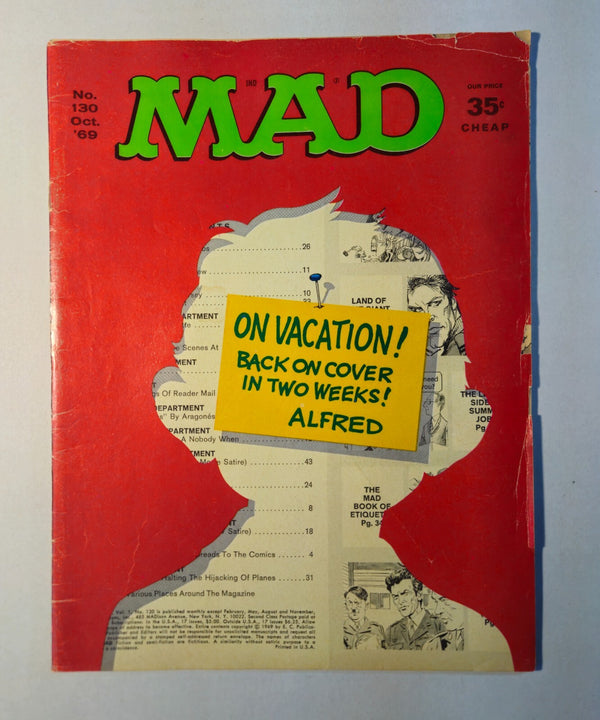 MAD Magazine #130 October 1969 Castro "Highjacked" Rear Cover