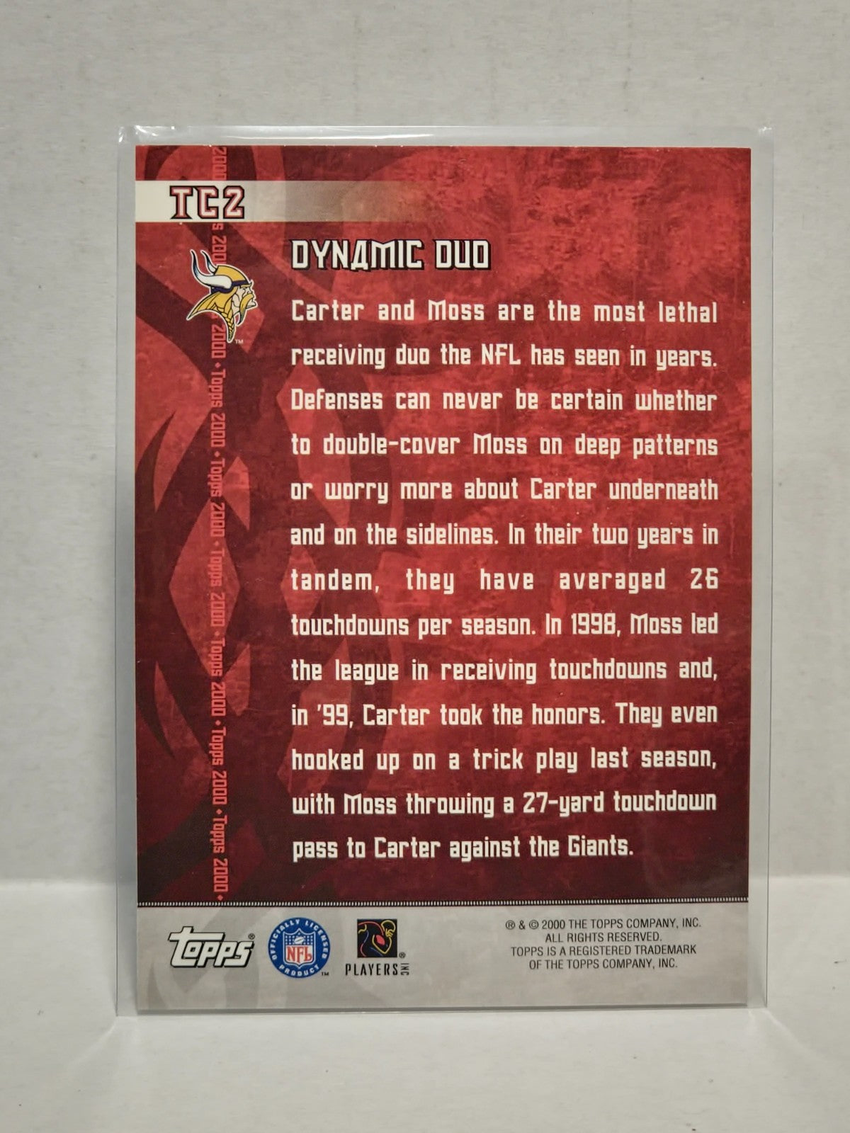 2000 Topps Combos Cris Carter Randy Moss #TC2 2