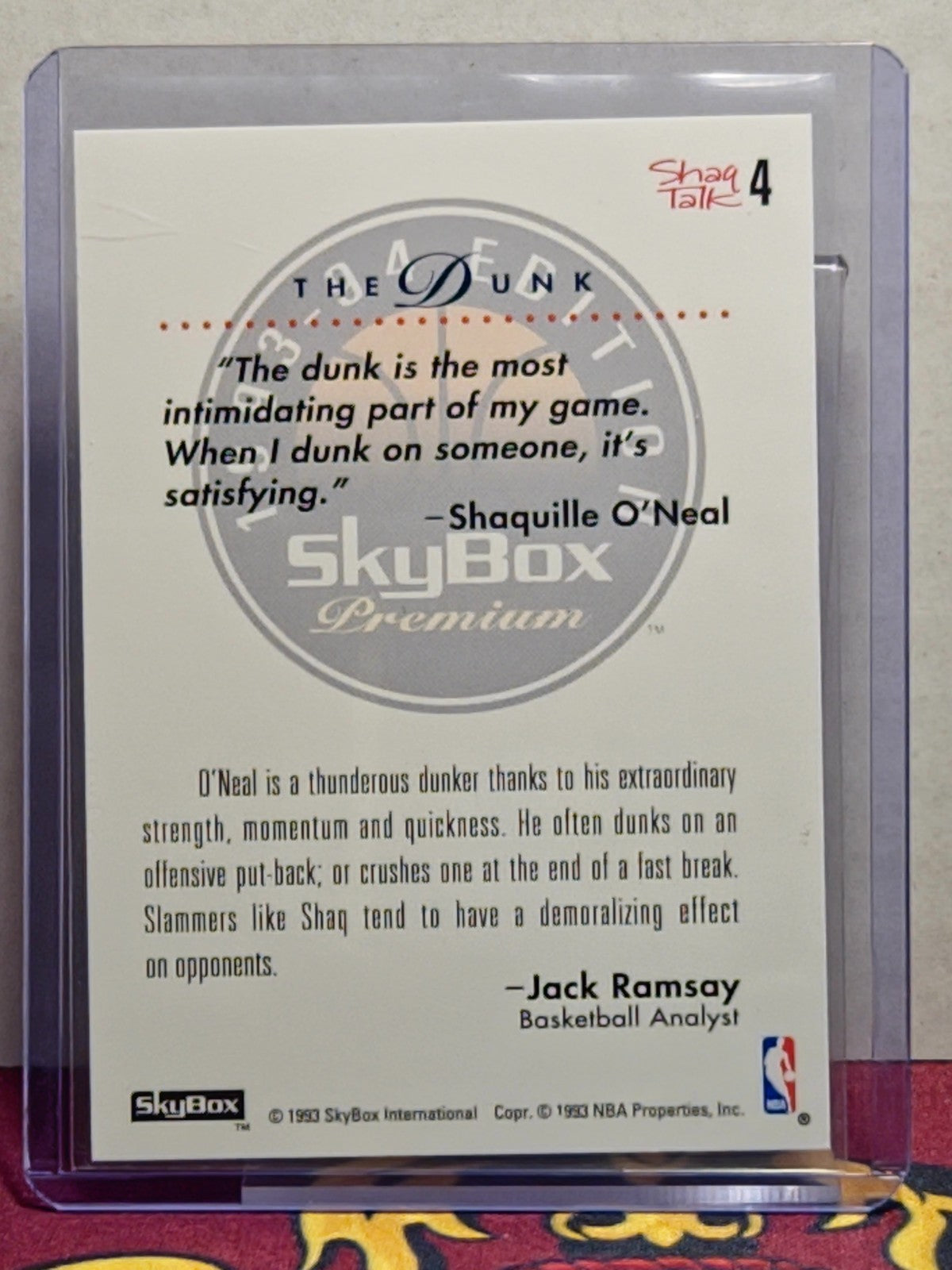 1993-94 SkyBox Shaq Talk #4 Shaquille O'Neal HOF 2